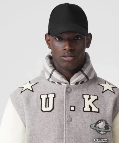 Burberry Leather Sleeve Technical Wool Varsity Jacket 20238533 6
