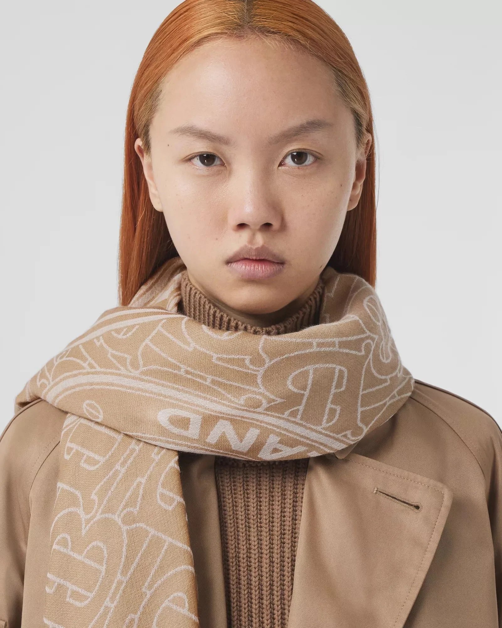 Alternative view of Burberry Lightweight Logo Graphic Cashmere Jacquard Scarf