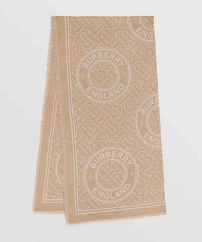 Burberry Lightweight Logo Graphic Cashmere Jacquard Scarf-20237137