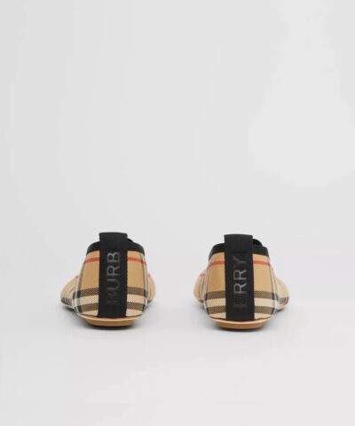 Burberry Logo Detail Vintage Check Cotton Ballerinas 20242084 3