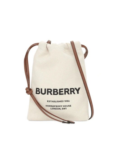 Burberry Logo Print Canvas Pouch Bag-20258220