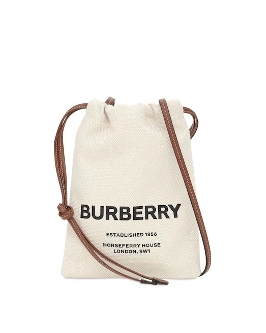 Burberry Logo Print Canvas Pouch Bag-20258220