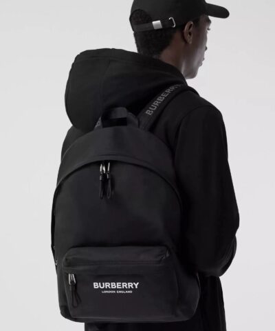 Burberry Logo Print Nylon Backpack 20241404 1