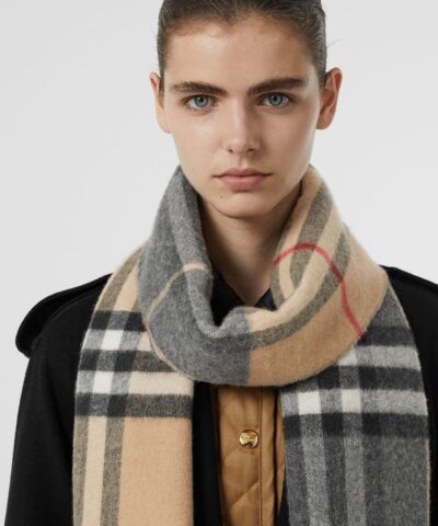 Burberry Long Reversible Check Double Faced Cashmere Scarf 20225636 2