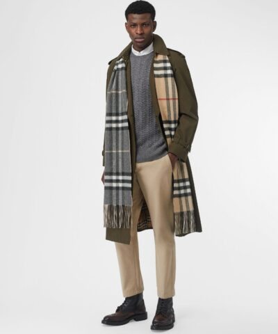 Burberry Long Reversible Check Double Faced Cashmere Scarf 20225636 6