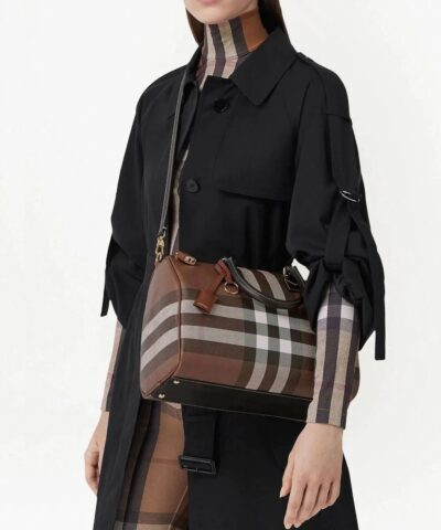 Alternative view of Burberry Medium Check E-Canvas Bowling Top-Handle Bag