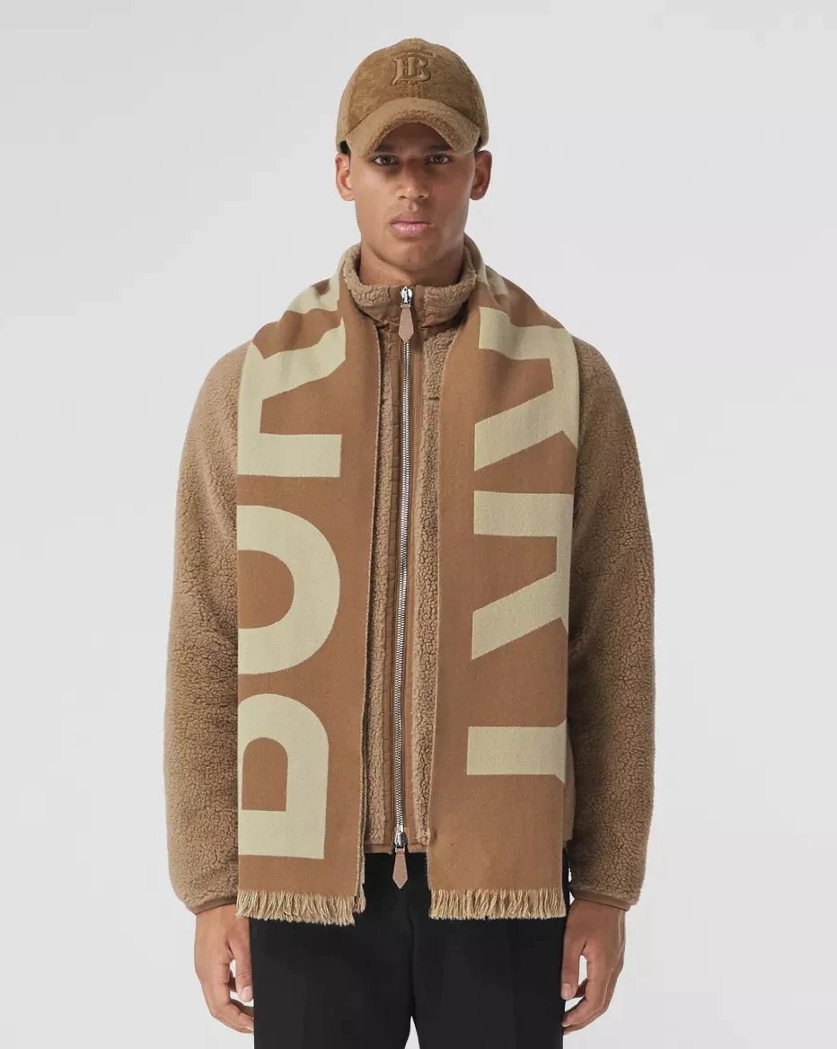 Burberry Men's Logo Wool Jacquard Scarf-20236572