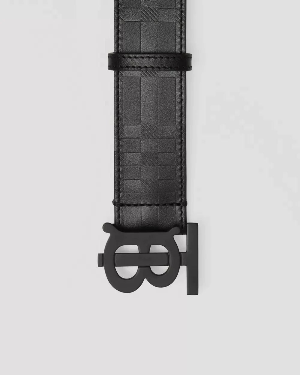 Alternative view of Burberry Men's Monogram Motif Embossed Check Leather Belt