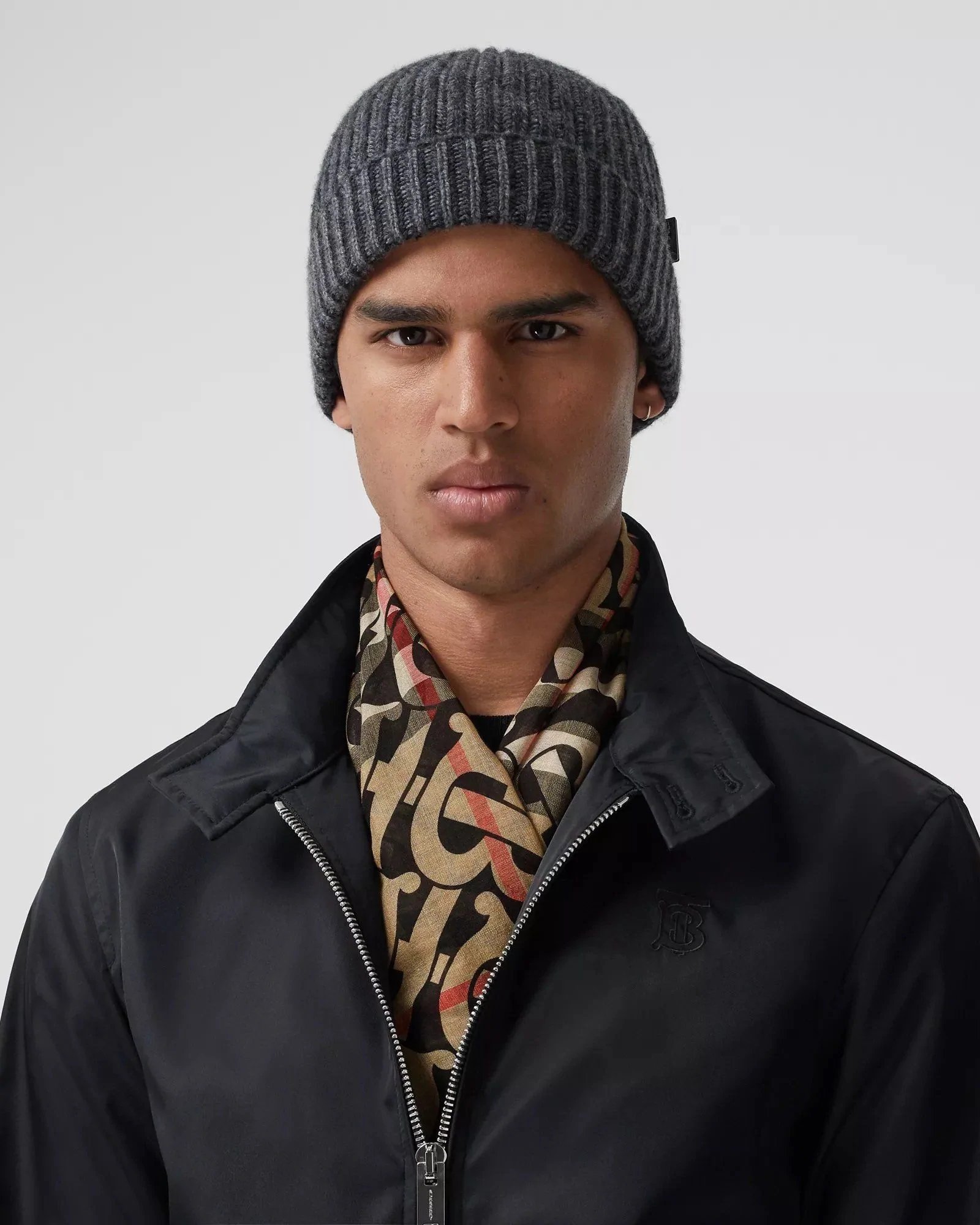 Alternative view of Burberry Men's Monogram Print Lightweight Check Wool Silk Scarf