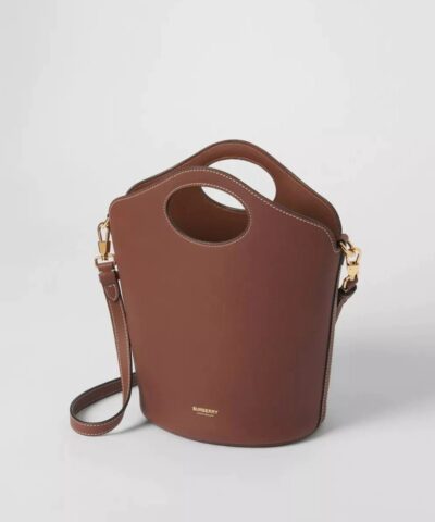 Burberry Small Tan Leather Pocket Bucket Bag 20246420 2