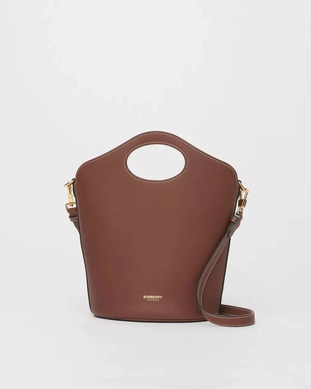 Burberry Small Tan Leather Pocket Bucket Bag-20246420