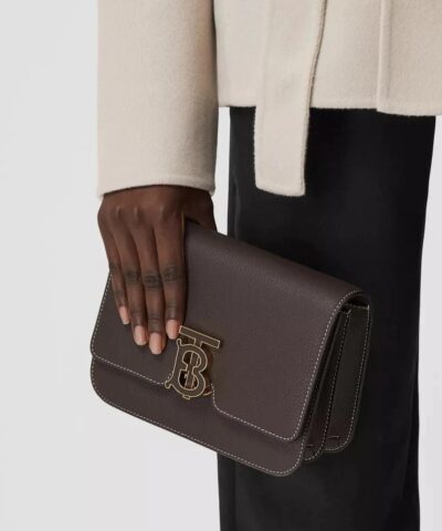 Burberry Topstitched Grainy Leather Small TB Bag 20239818 7
