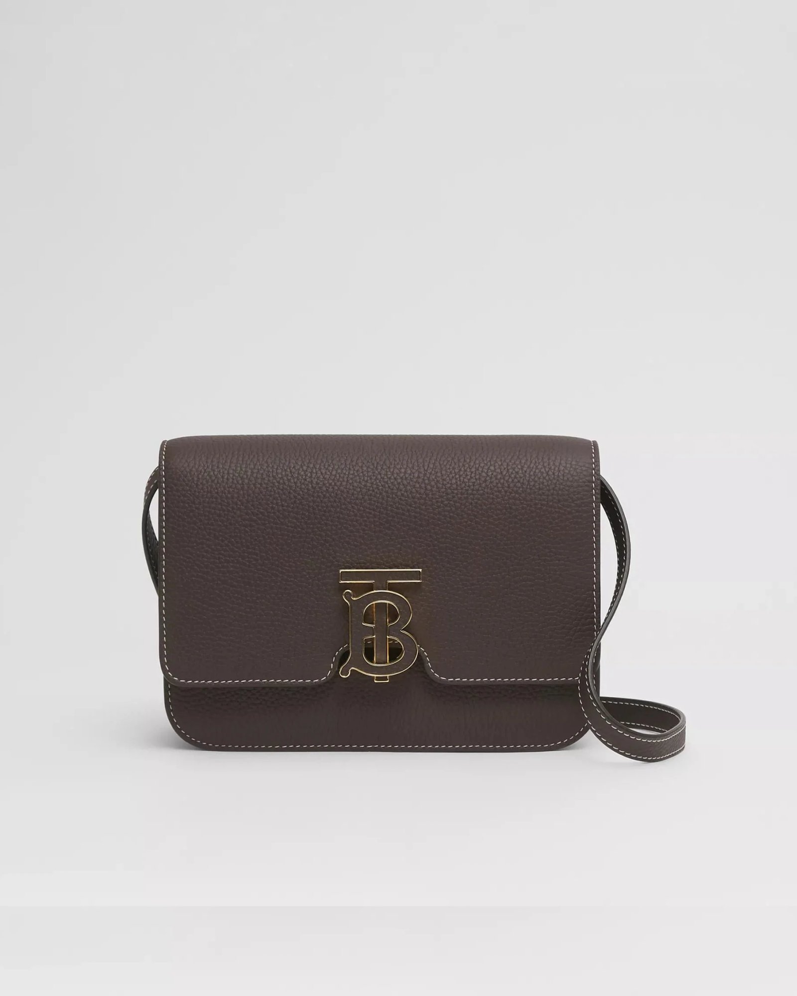 Burberry Topstitched Grainy Leather Small TB Bag-20239818