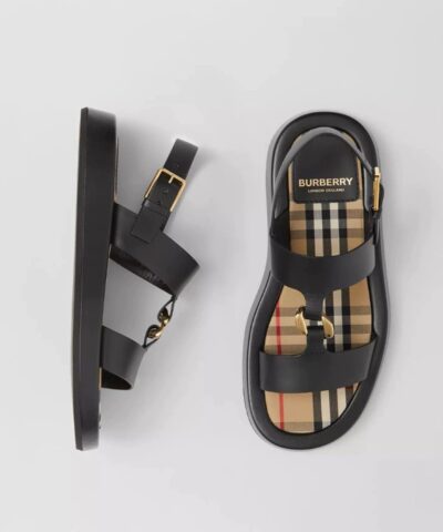 Burberry Womens Chain link Detail Leather Sandals 20257676 1