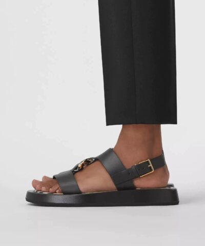 Burberry Womens Chain link Detail Leather Sandals 20257676 3