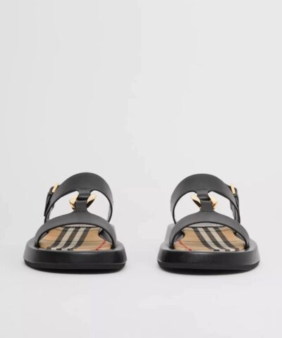 Burberry Womens Chain link Detail Leather Sandals 20257676 4