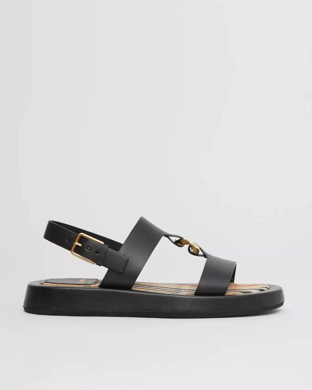 Burberry Women's Chain-link Detail Leather Sandals-20257676