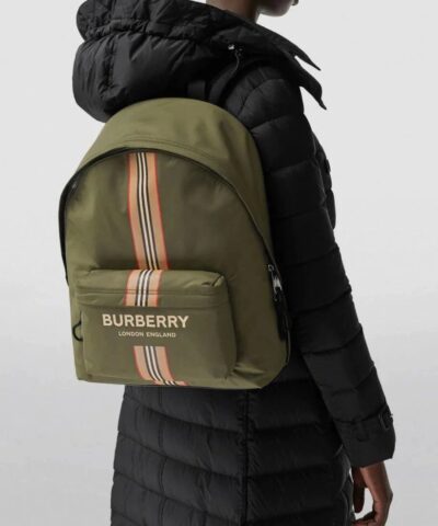 Burberry Womens Econyl Icon Stripe Backpack 20241388 1