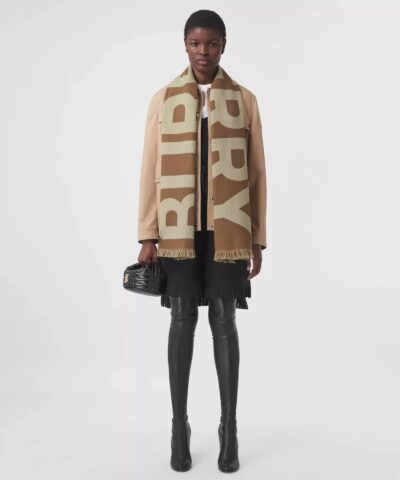 Burberry Womens Logo Wool Jacquard Scarf 20236581 6