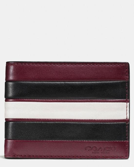 COACH 75308 Men's Varsity Stripe Slim Leather Wallet-20227730