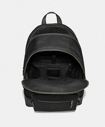 Coach Antique Nickel Black West Cordura Leather Backpack 20224545 1