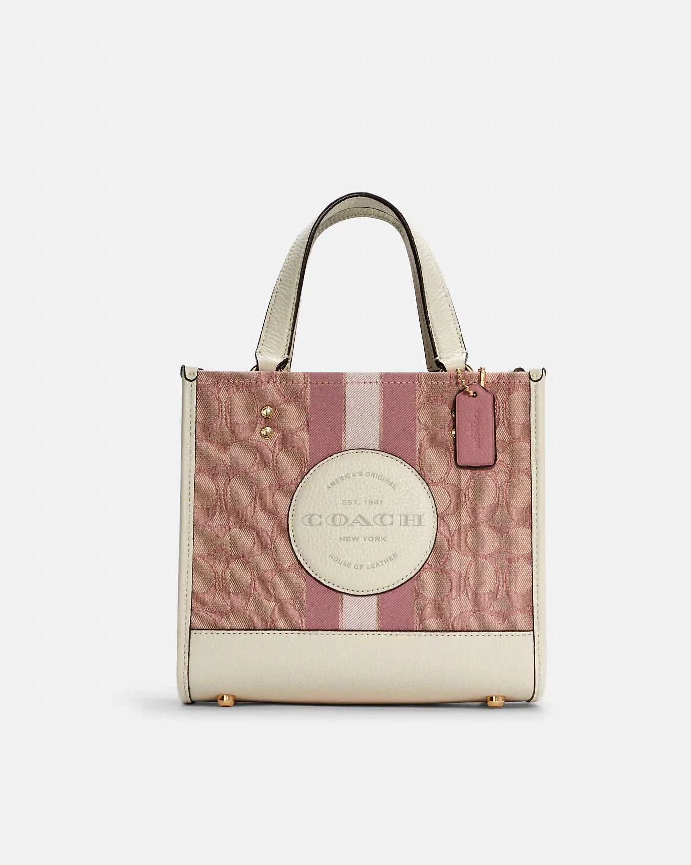Coach Dempsey Tote 22 In Signature Jacquard With Coach Patch And Heart Charm-20243297