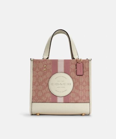 Coach Dempsey Tote 22 In Signature Jacquard With Coach Patch And Heart Charm-20243298