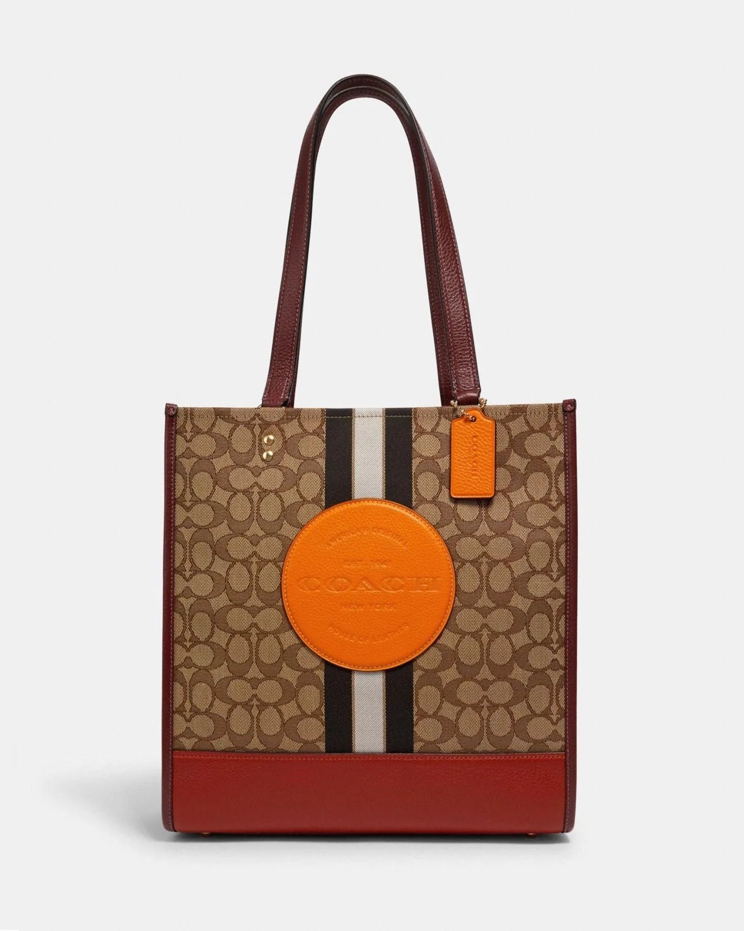 Coach Dempsey Tote In Signature Jacquard With Stripe And Coach Patch-20257421
