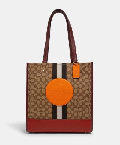 Coach Dempsey Tote In Signature Jacquard With Stripe And Coach Patch-20257422