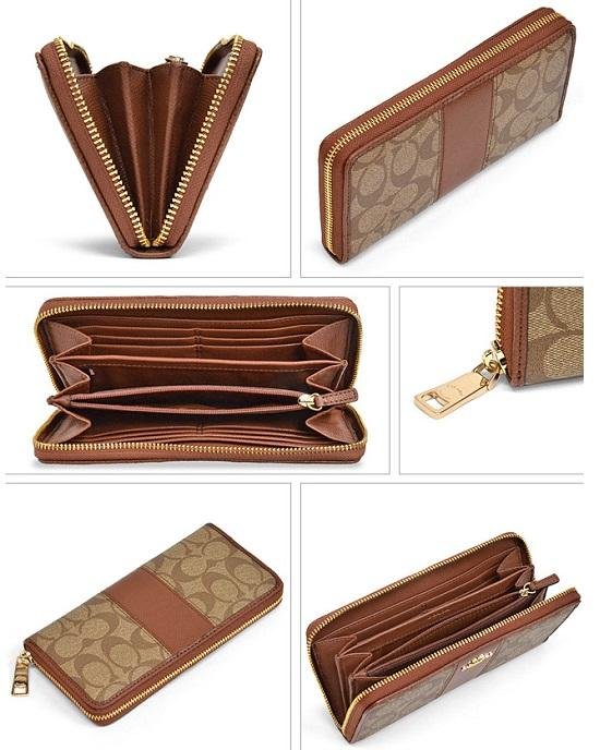 Alternative view of Coach F54630 Signature PVC leather accordion zip around wallet long wallet