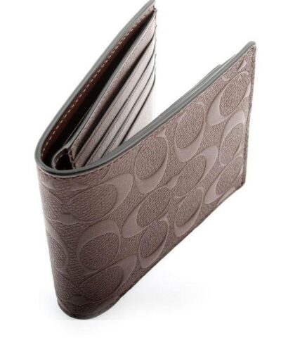 Coach F75371 Compact ID Wallet in Signature Crossgrain Leather 20223788 2