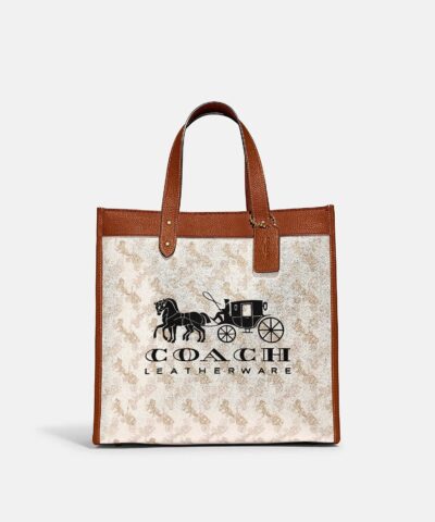 Coach Field Tote With Horse And Carriage Print And Carriage Badge-20243319