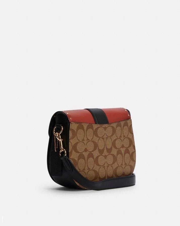 Alternative view of Coach Georgie Saddle Bag In Colorblock Signature Canvas With Rivets