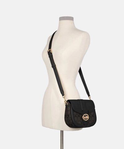 Coach Georgie Saddle Bag In Signature Canvas 20253376 3