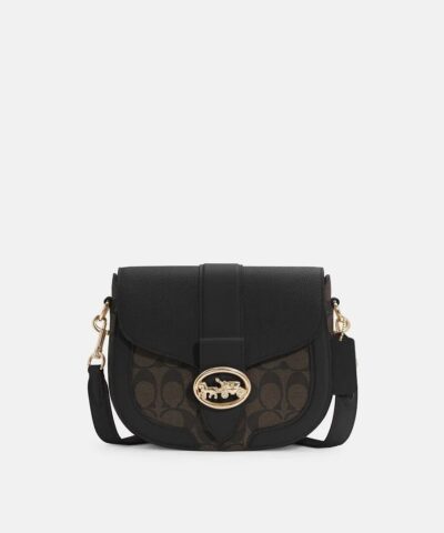 Coach Georgie Saddle Bag In Signature Canvas-20253376