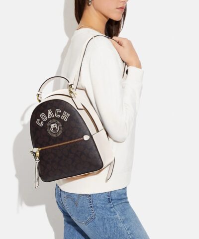 Coach Jordyn Backpack In Signature Canvas With Varsity Motif 20239078 3