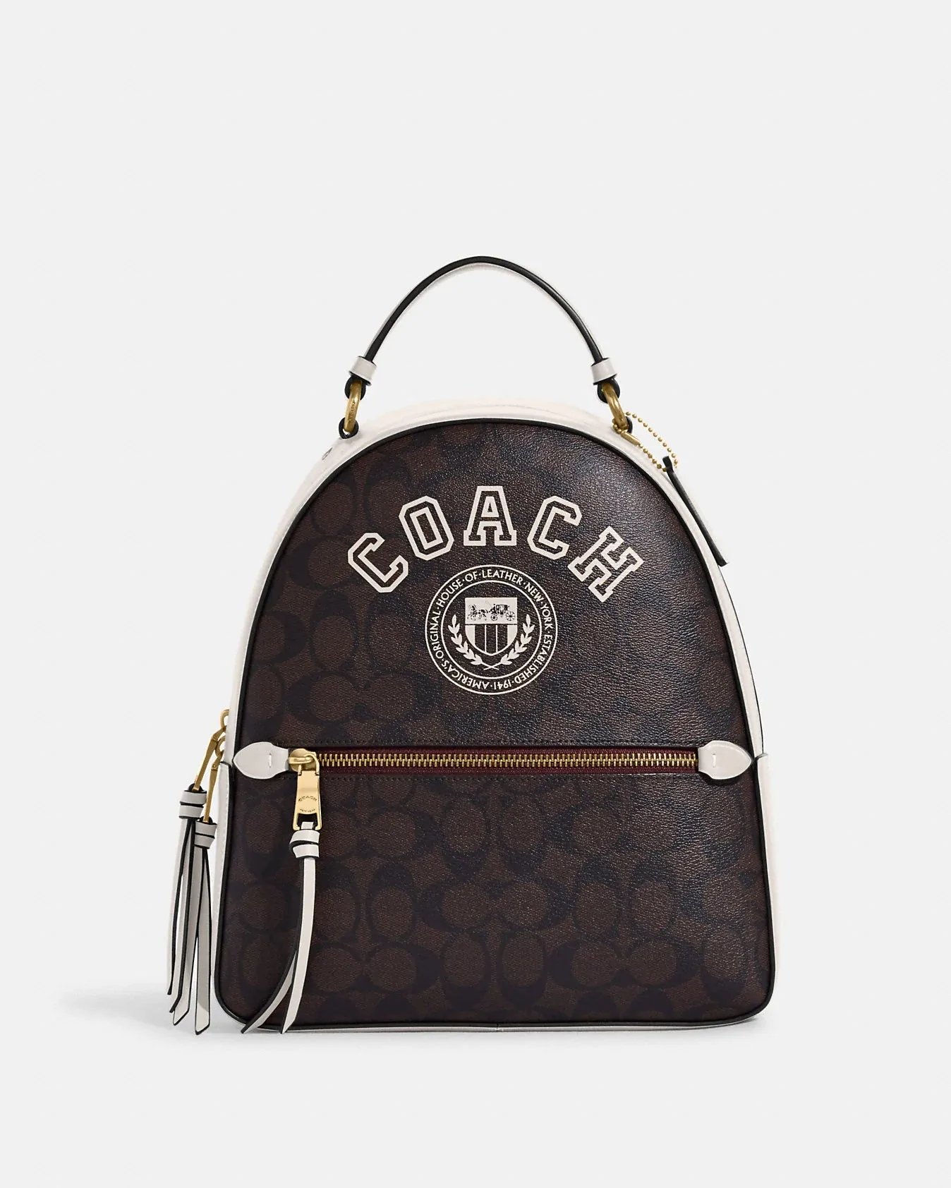 Coach Jordyn Backpack In Signature Canvas With Varsity Motif-20239078