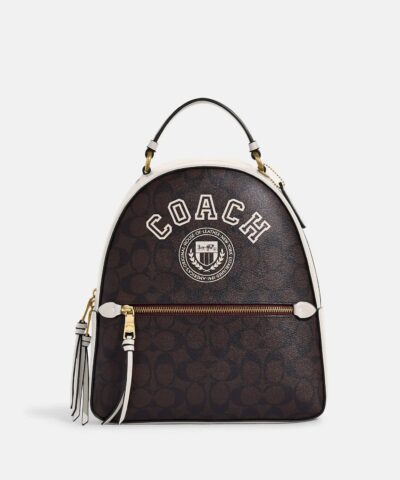 Coach Jordyn Backpack In Signature Canvas With Varsity Motif-20239079