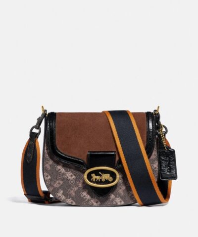 Coach Kat Saddle Bag 20 With Horse And Carriage Print-20232809