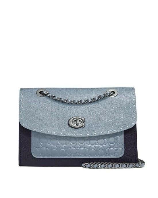 Coach Parker Shoulder Bag In Signature Leather With Rivets-20224154