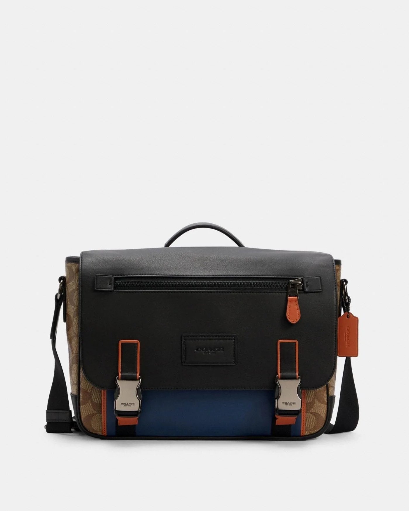 Coach Track Messenger In Colorblock Signature Canvas-20250926