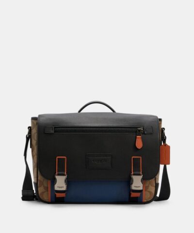 Coach Track Messenger In Colorblock Signature Canvas-20250927