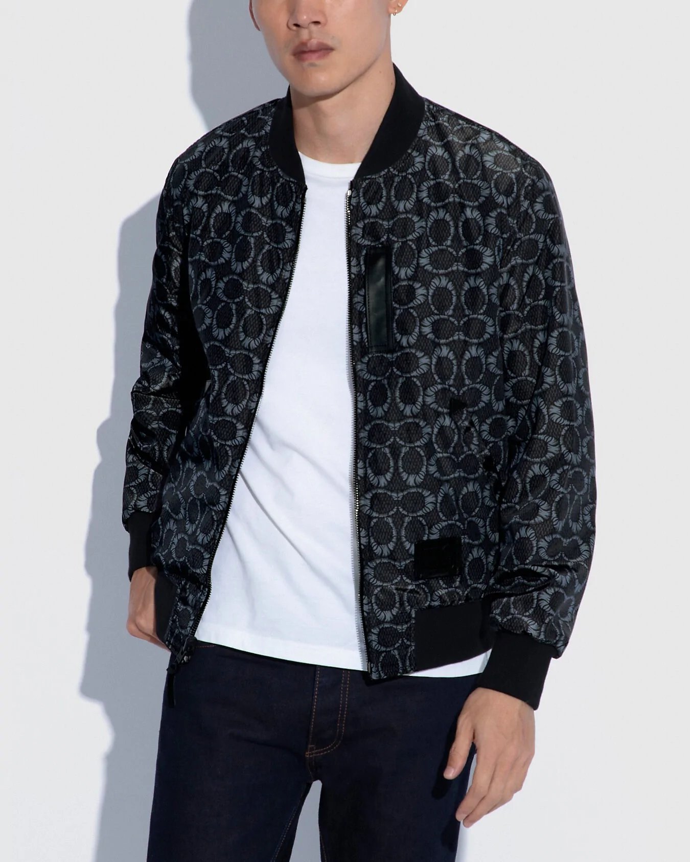 Alternative view of Coach X Michael B. Jordan Mummified Signature Reversible Leather Ma 1 Jacket