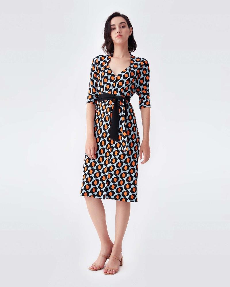 DVF Judith Crepe Belted Shirt Dress-20240386