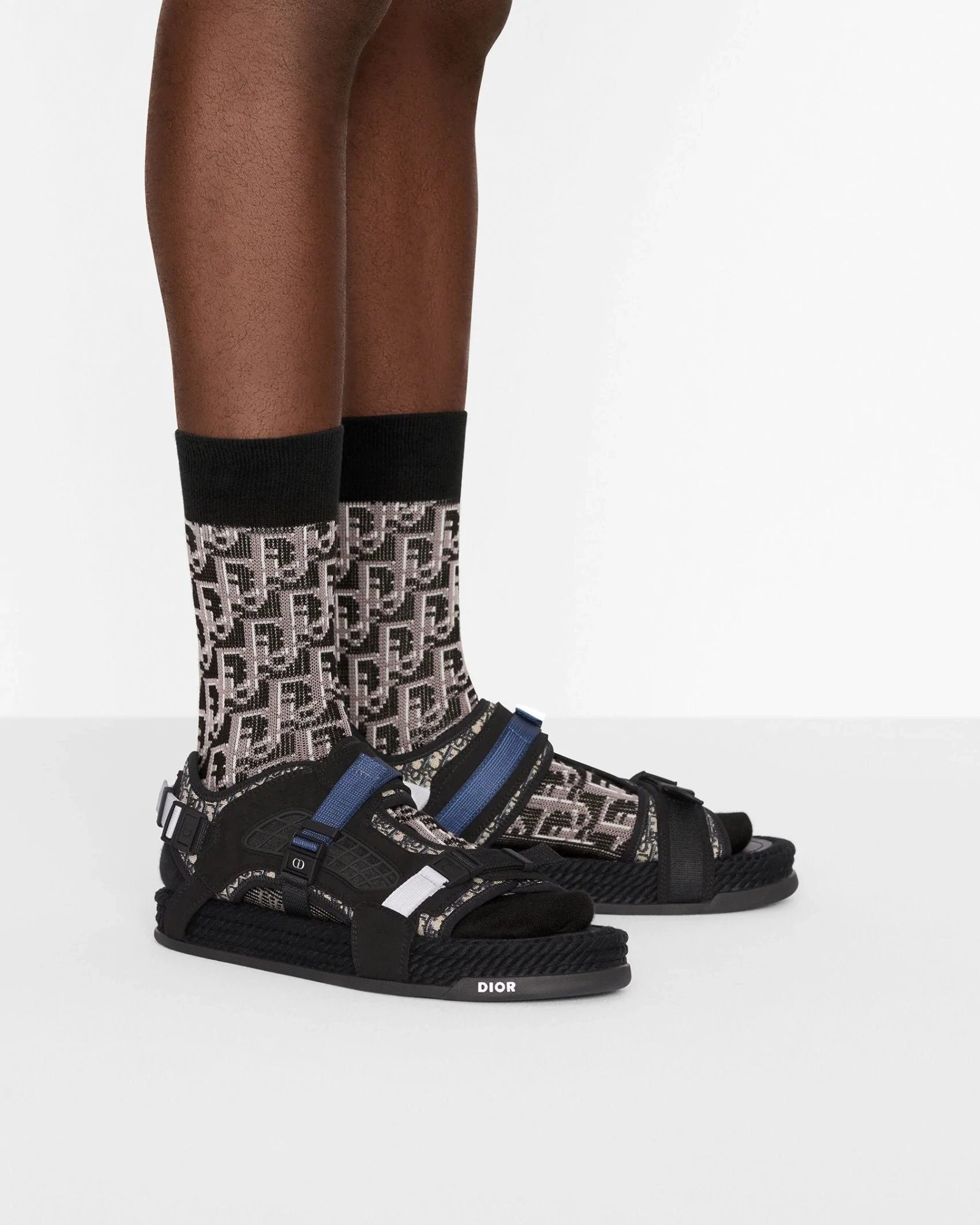 Alternative view of Dior Atlas Men's Sandal Black Jacquard And Black Suede