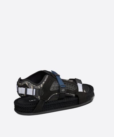 Dior Atlas Mens Sandal Black Jacquard And Black Suede 20256179 3