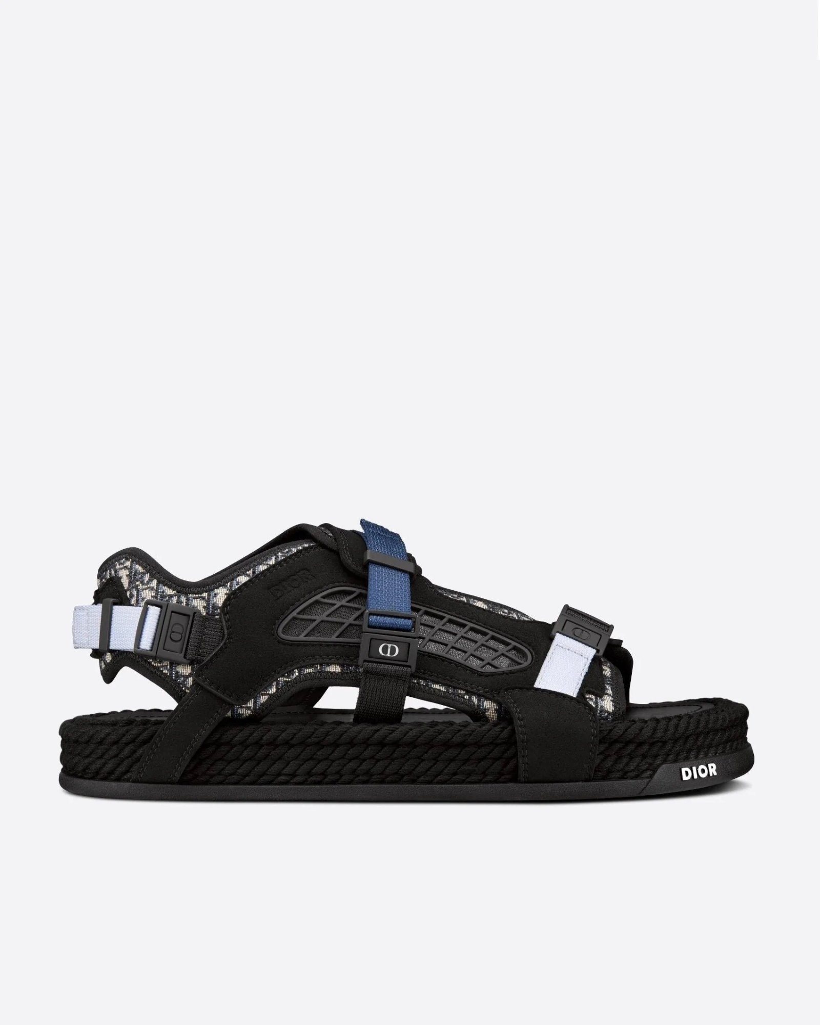 Dior Atlas Men's Sandal Black Jacquard And Black Suede-20256179