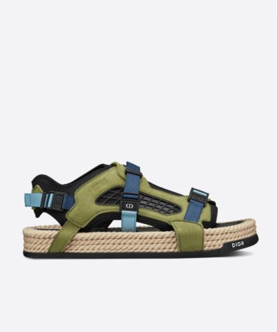 Dior Atlas Men's Sandal Black Neoprene And Khaki Suede-20256199