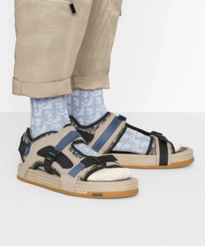 Alternative view of Dior Atlas Men's Sandal Oblique Jacquard with Beige Suede