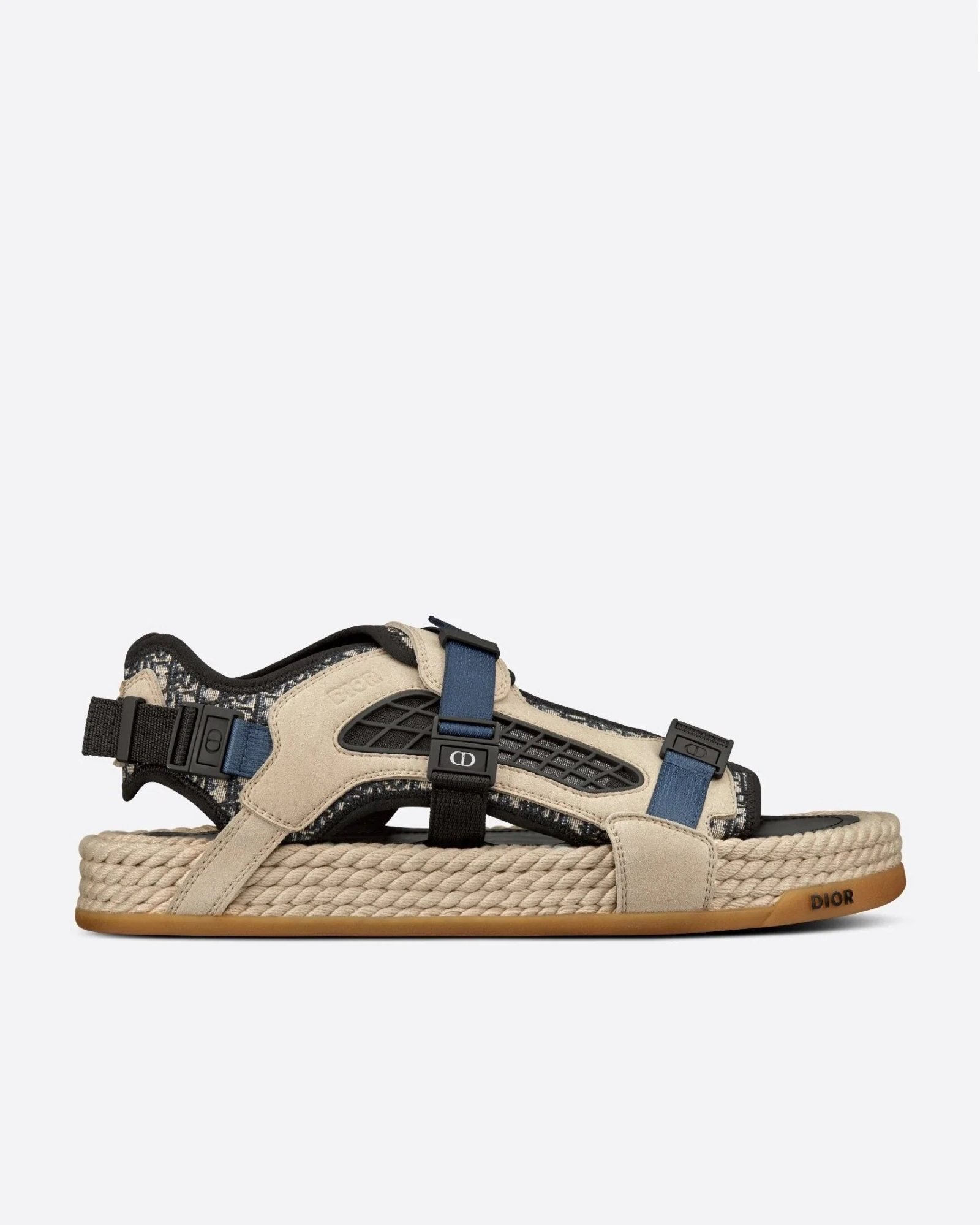 Dior Atlas Men's Sandal Oblique Jacquard with Beige Suede-20256206